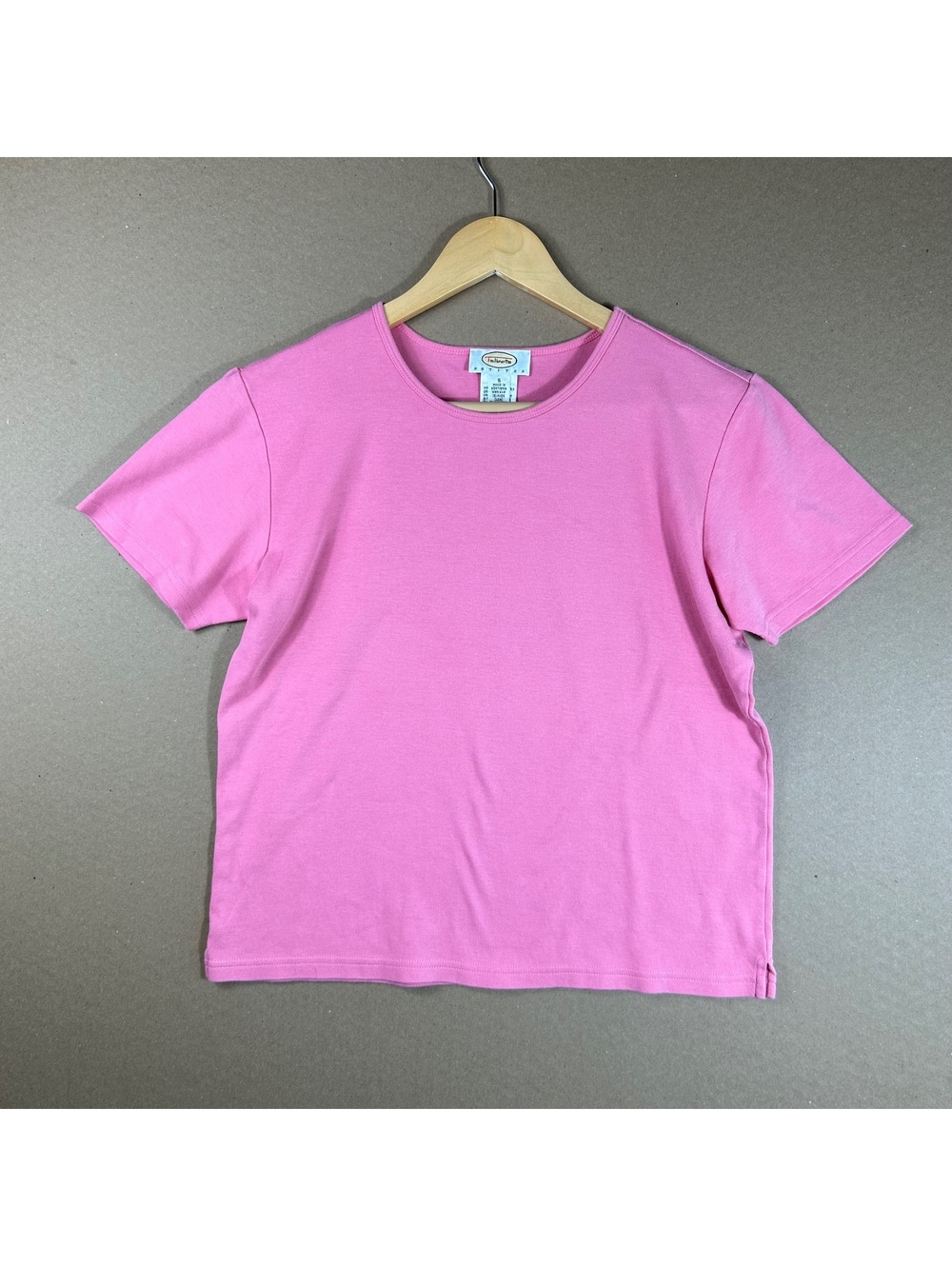 Talbots Petites Pink Short Sleeve Crewneck T-Shirt Size PS Cotton Minimalist